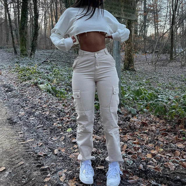 Vintage-Cargohose für Damen