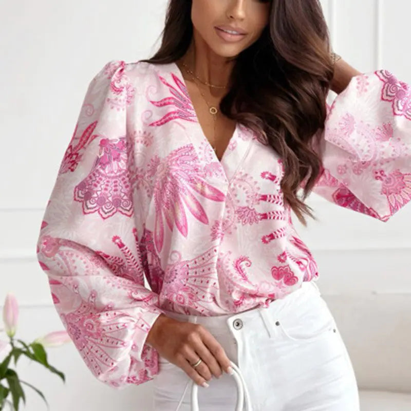 Bedruckte Langarm-Pullover