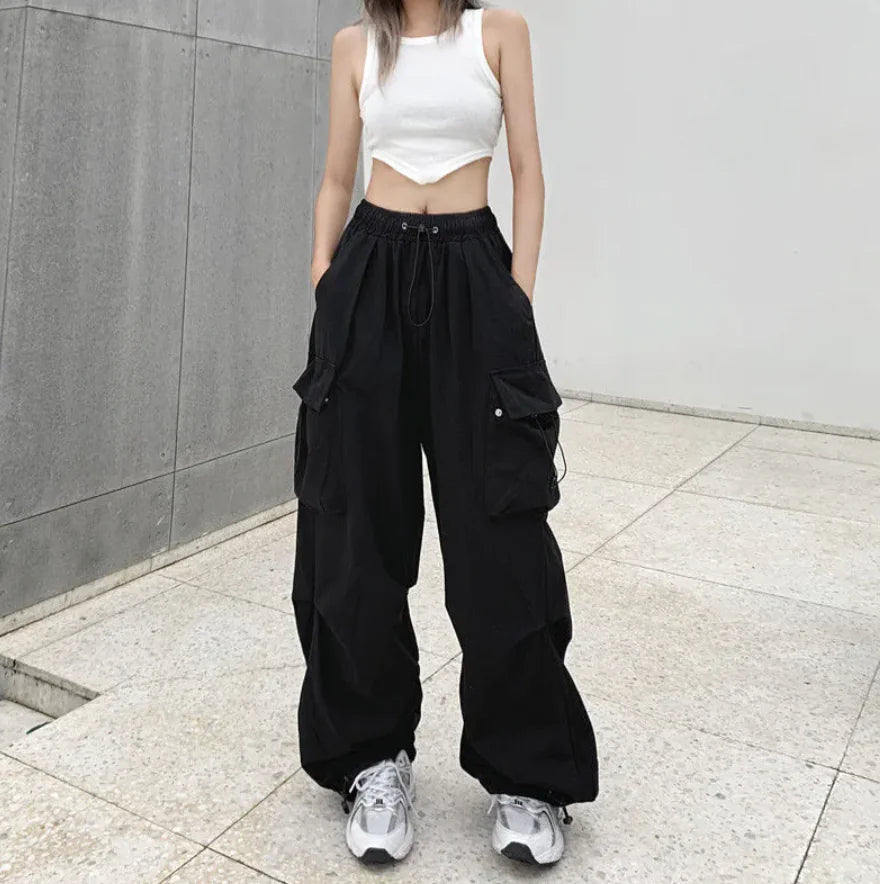 Cargohose mit hoher Taille