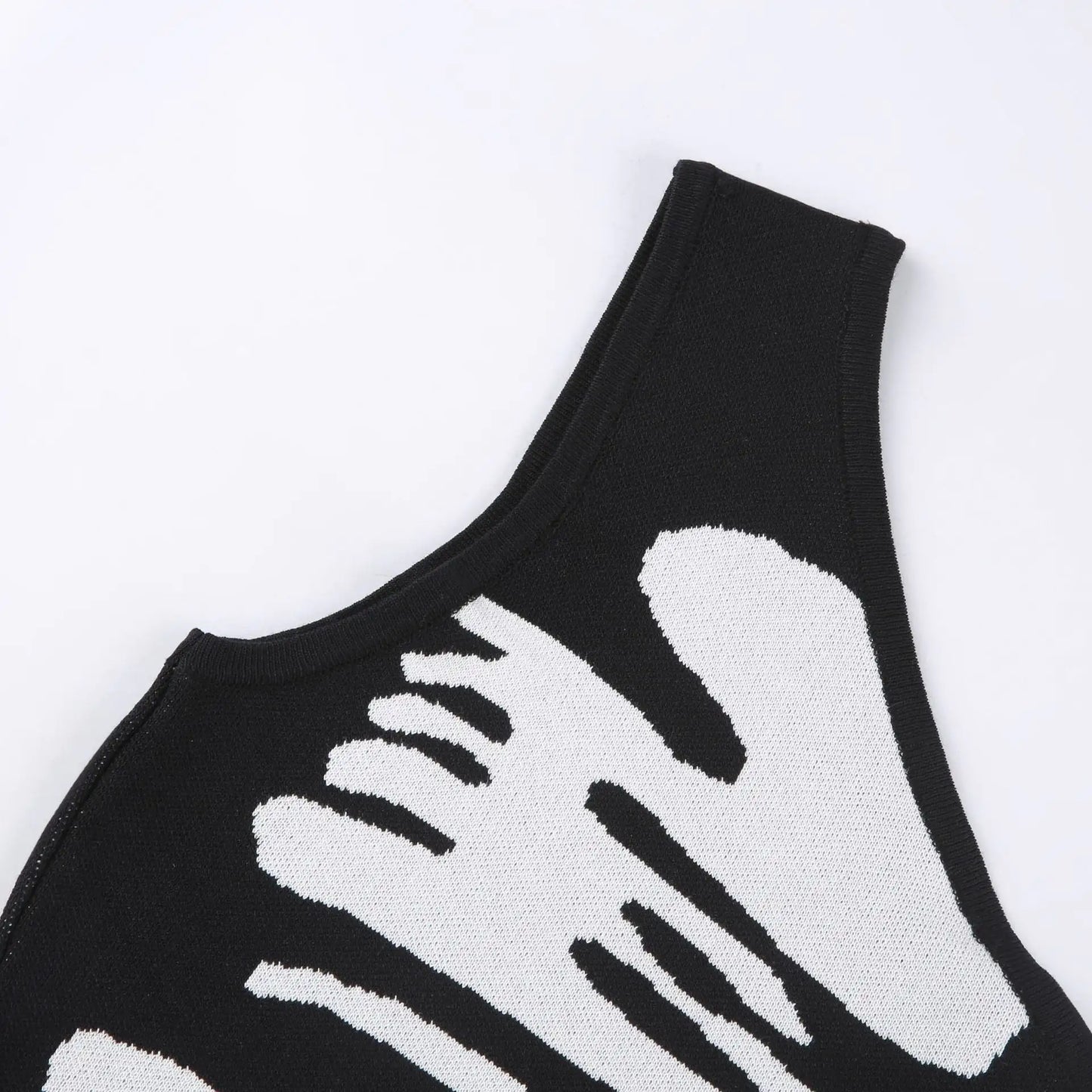 Schulterfreies Kleid mit Kuh-Print