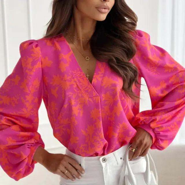 Bedruckte Langarm-Pullover